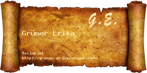 Grüner Erika névjegykártya
